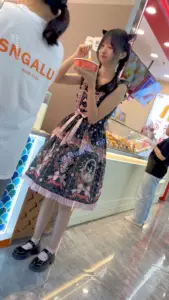 【KFC】洛丽塔裙学生妹和妈妈逛街·白色窄内前后CD可爱系